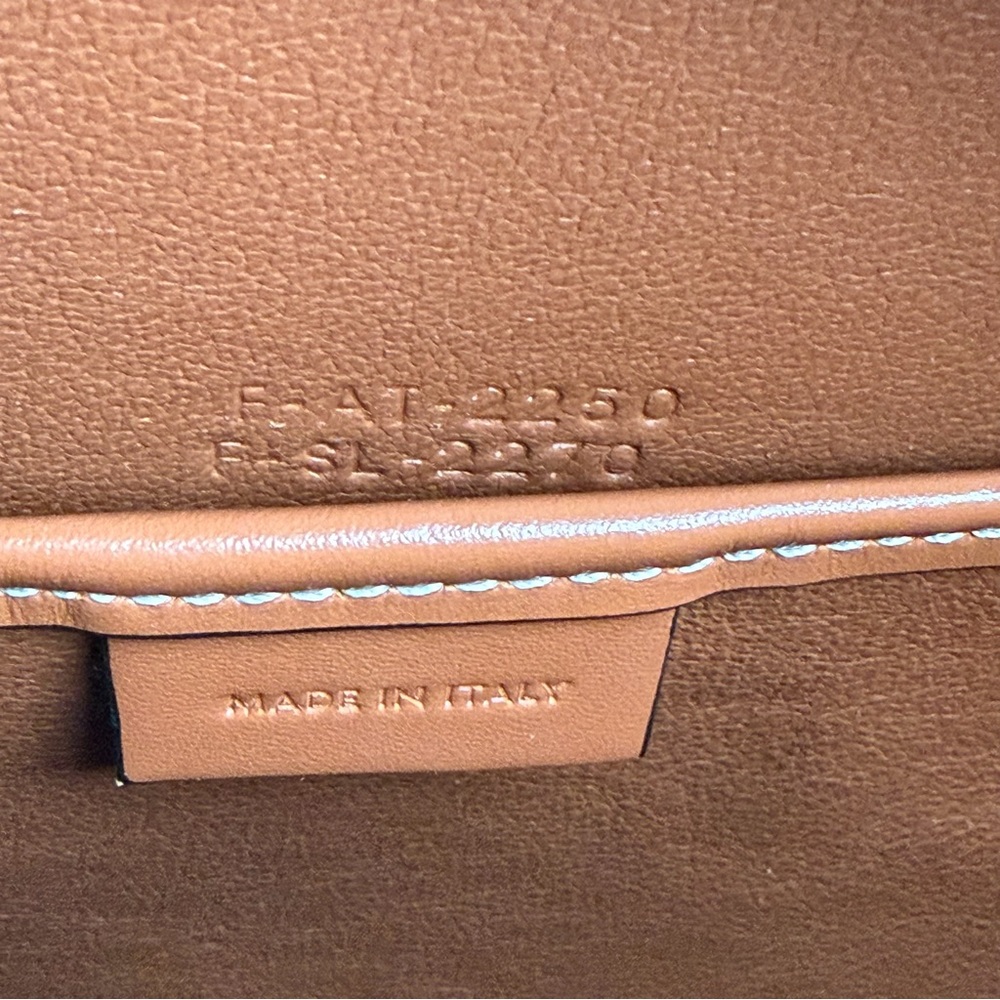 Celine Nano Luggage 2Way Blue Canvas (Denim-Style) Tan Leather Crossbody Bag - Picture 12 of 17